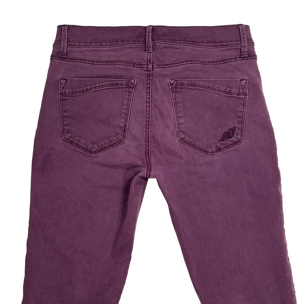 Express Mid Rise Moto Legging Pants Burgundy Womens Size 4 Stretch Skinny - Picture 7 of 8